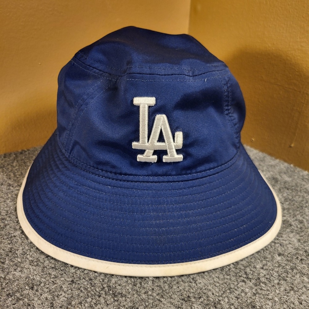 New Era Los Angeles Dodgers Royal Blue Drawstring Embroidered Bucket Hat